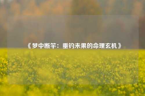 《梦中断竿：垂钓未果的命理玄机》